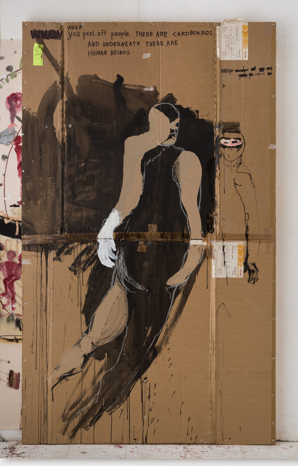 Untitled (Human), 2017, oil and ink on cardboard, 225x135cm-1.jpg