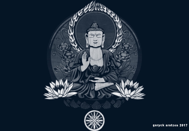 Siddhartha Gautama Buddha White Halftone