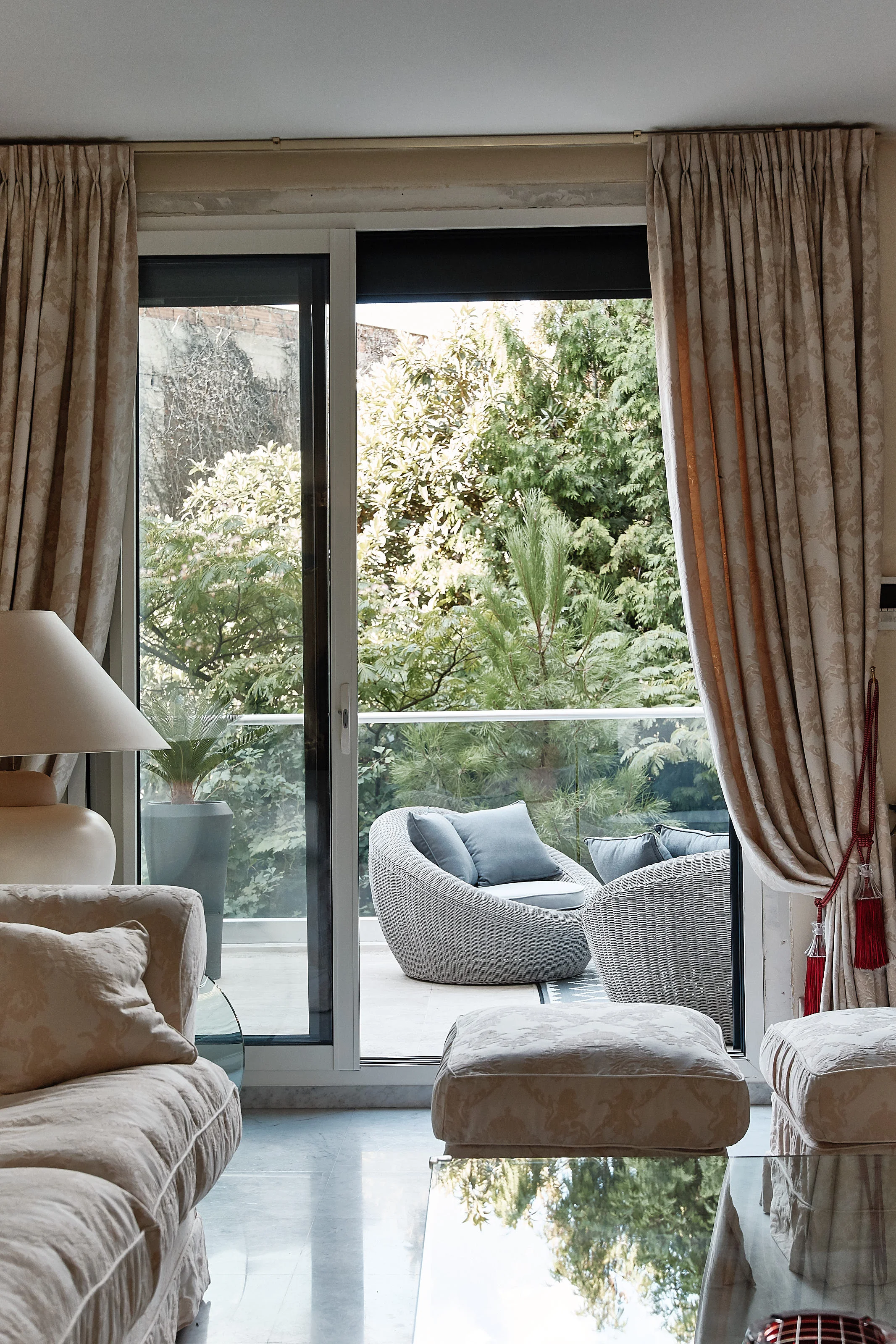 Living room garden view