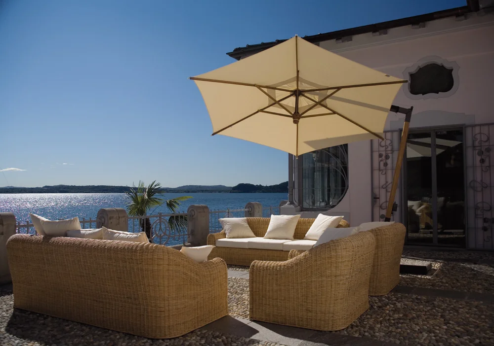 Ombrellone Decentrato Con Palo Laterale 250x250 Cm - Acciaio Inossidabile Per Giardino E Terrazzo - Foto 3