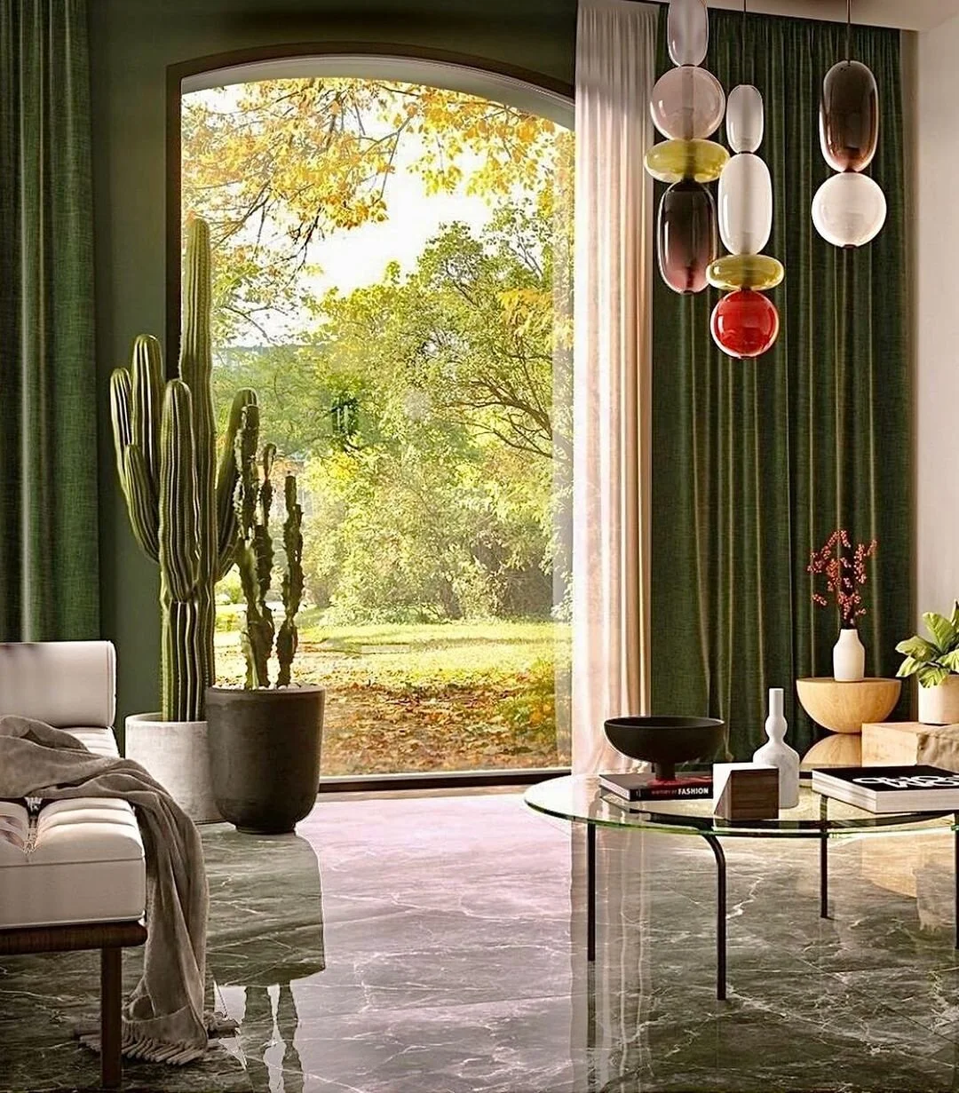 Le vetrate ampie senza infissi ingombranti creano continuità fra interno ed esterno della casa