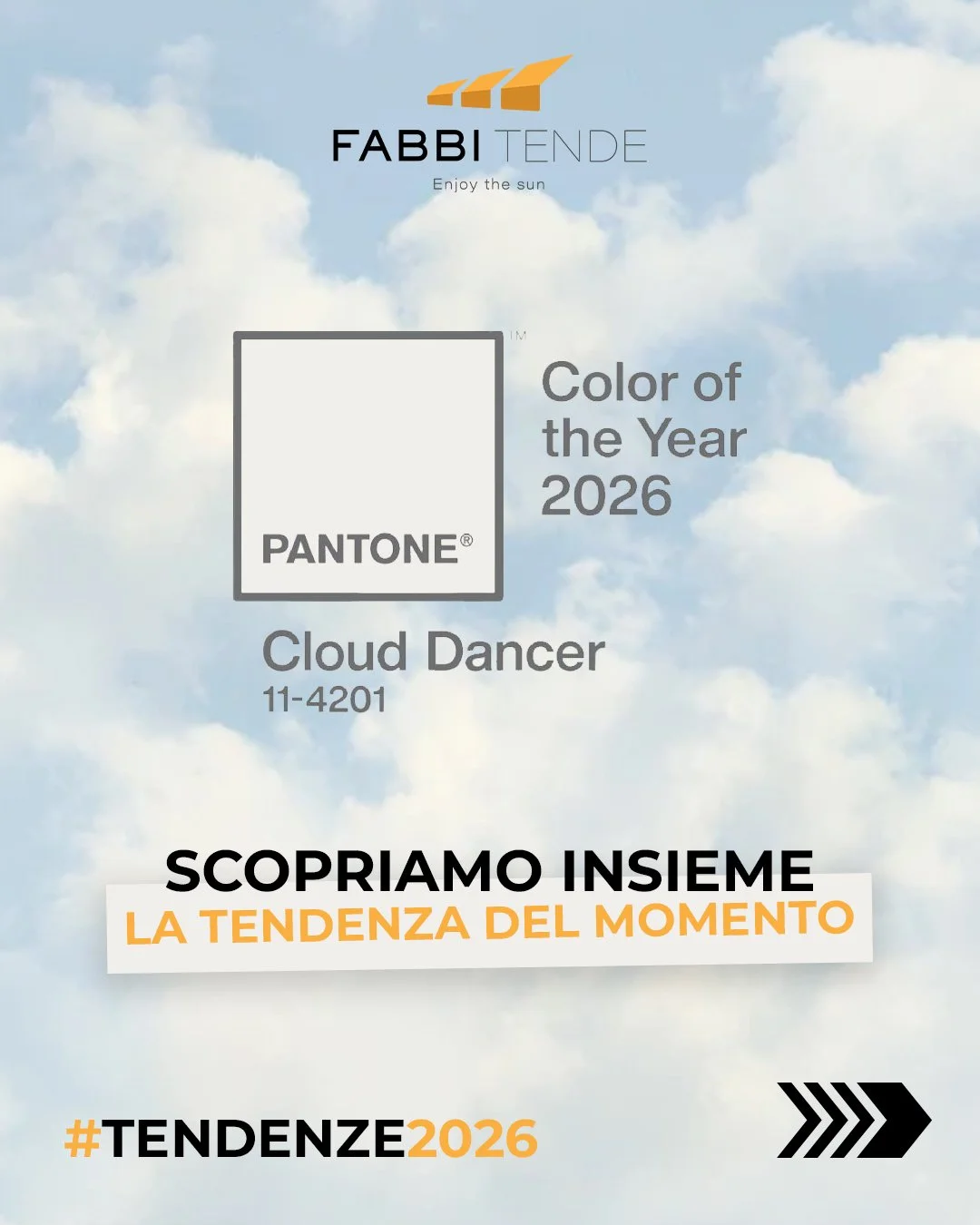🌥️ Il colore dell&rsquo;anno: Cloud Dancer

✨ Elegante, luminoso, versatile: il pantone 2026 ispira gli spazi outdoor pi&ugrave; raffinati.

👉 Scopri come alcuni dei nostri prodotti &mdash; selezionati tra i migliori brand &mdash; interpretano ques