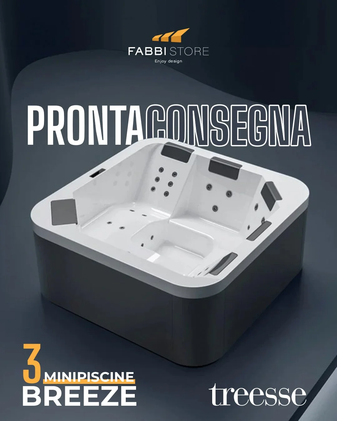 ✨ Sono arrivate.
🫧 Le prime 3 Minipiscine idromassaggio BREEZE &ndash; design by Marc Sadler sono ufficialmente disponibili da Fabbi.

📐 Disponibili in 3 dimensioni:
▪ 210 &times; 210 &times; 90 cm
▪ 190 &times; 190 &times; 80 cm
▪ 190 &times; 140 