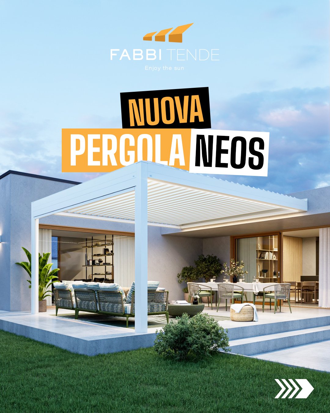 ☀ Kedry Neos: un nuovo modo di vivere l&rsquo;outdoor.

Un perfetto equilibrio tra design Made in Italy, tecnologia bioclimatica e comfort.

✨ Kedry Neos non &egrave; semplicemente una pergola: &egrave; uno spazio evoluto, pensato per adattarsi a chi
