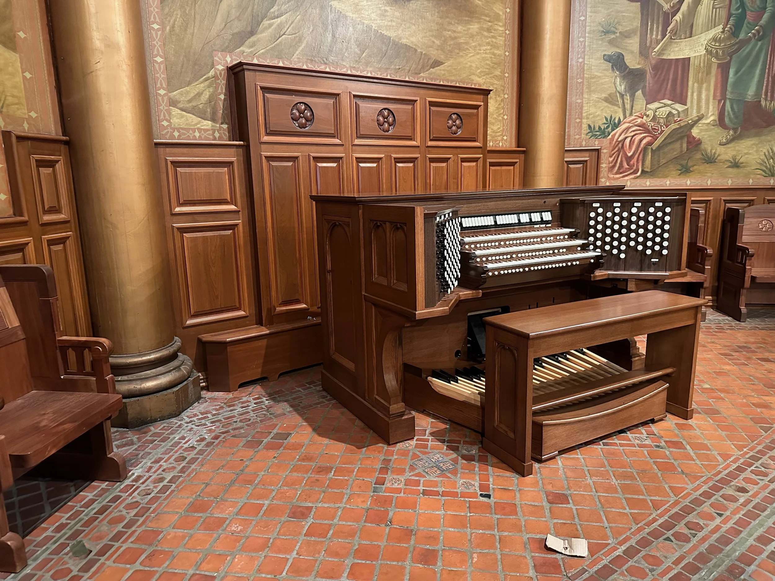 Console we built.  Designed to be super short so the musician can see over it.