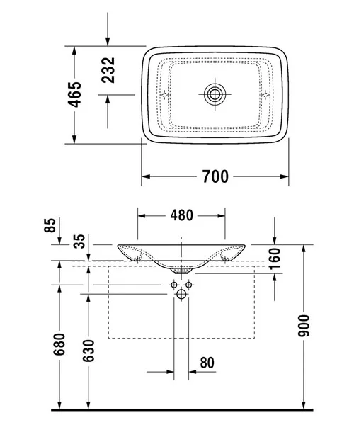 Duravit Puravida 700 x 465mmWashbasin 036970 Waterloo Bathrooms Dublin 2.jpg