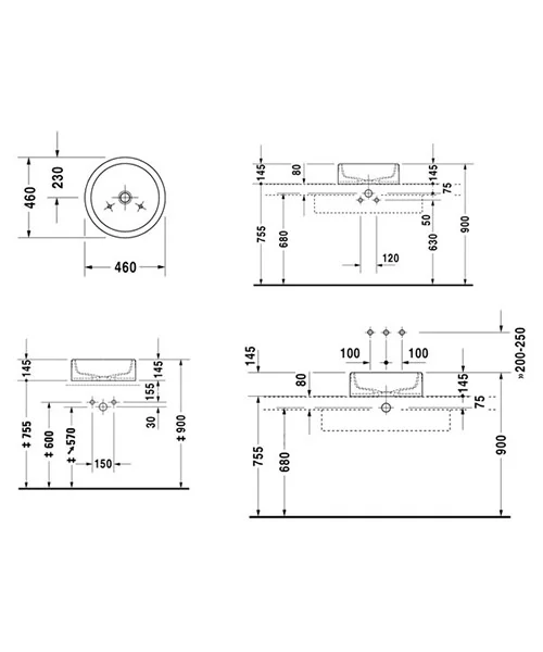 Duravit Starck 1 460mm Washbasin 044546 Waterloo Bathrooms Dublin 3.jpg