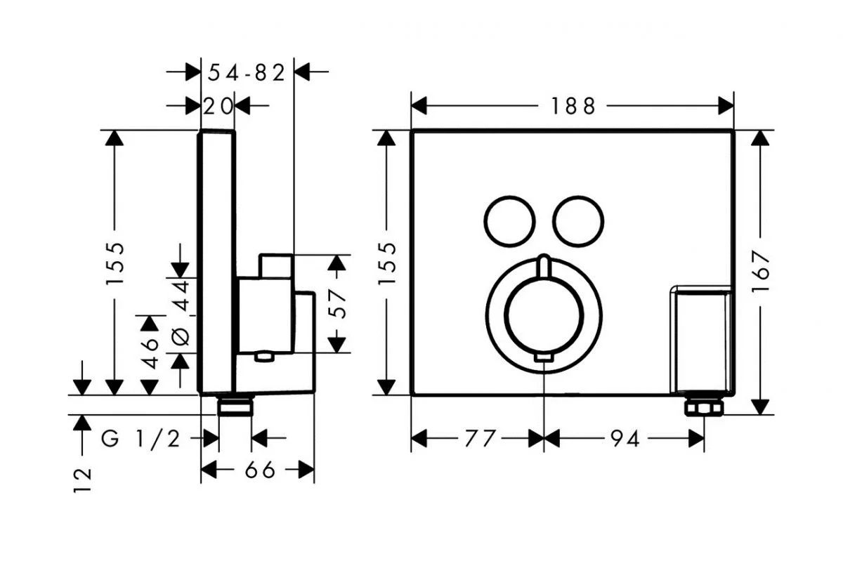 Hansgrohe ShowerSelect Thermostatic Mixer 2 Outlets and Porter Unit 15765000 Waterloo Bathrooms Dublin 5.jpg