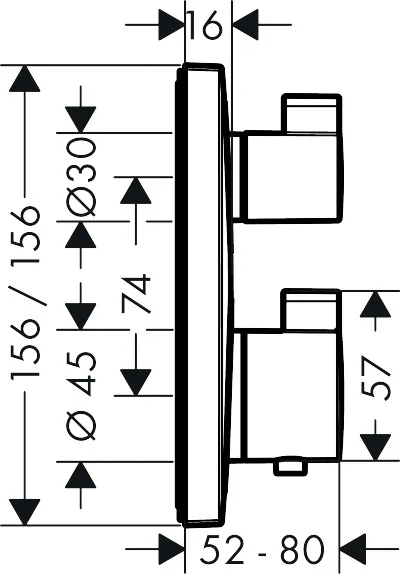 Hansgrohe Ecostat Square Concealed Thermostat 2 Outlets 15714000 Waterloo Bathrooms Dublin 2.jpg
