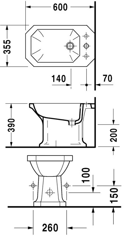 Duravit 1930's Floorstanding Bidet 026710 Waterloo Bathrooms Dublin 3.jpg