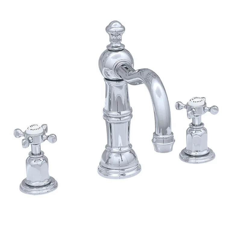 3721 Traditional Three-Hole Basin Set with Country Spout and Crosstop Polished brass perrin & rowe waterloo bathrooms commercial contracts ireland luxury.jpg