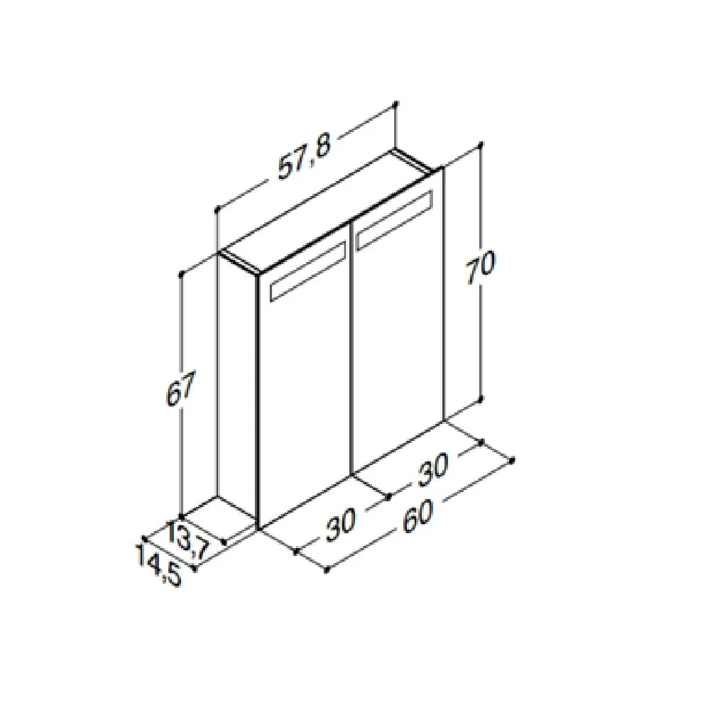 Dansani Lotto 60cm Mirror Cabinet LED Dublin Ireland waterloo luxury bathrooms commercial contracts supply and fit 2.jpg