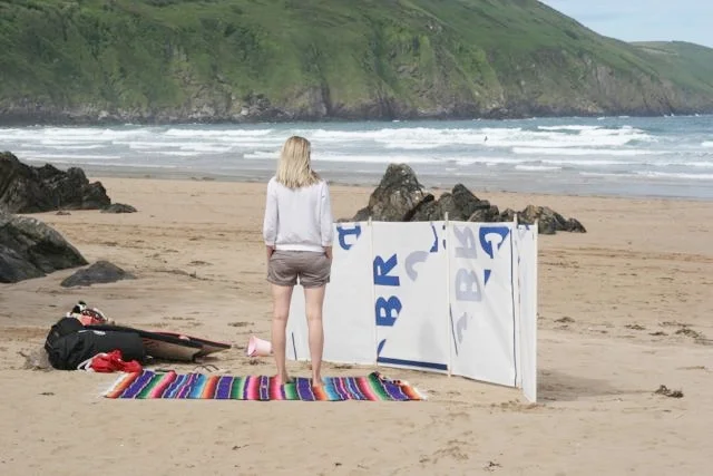 Putsborough with the Lookout's 'sail' windbreak