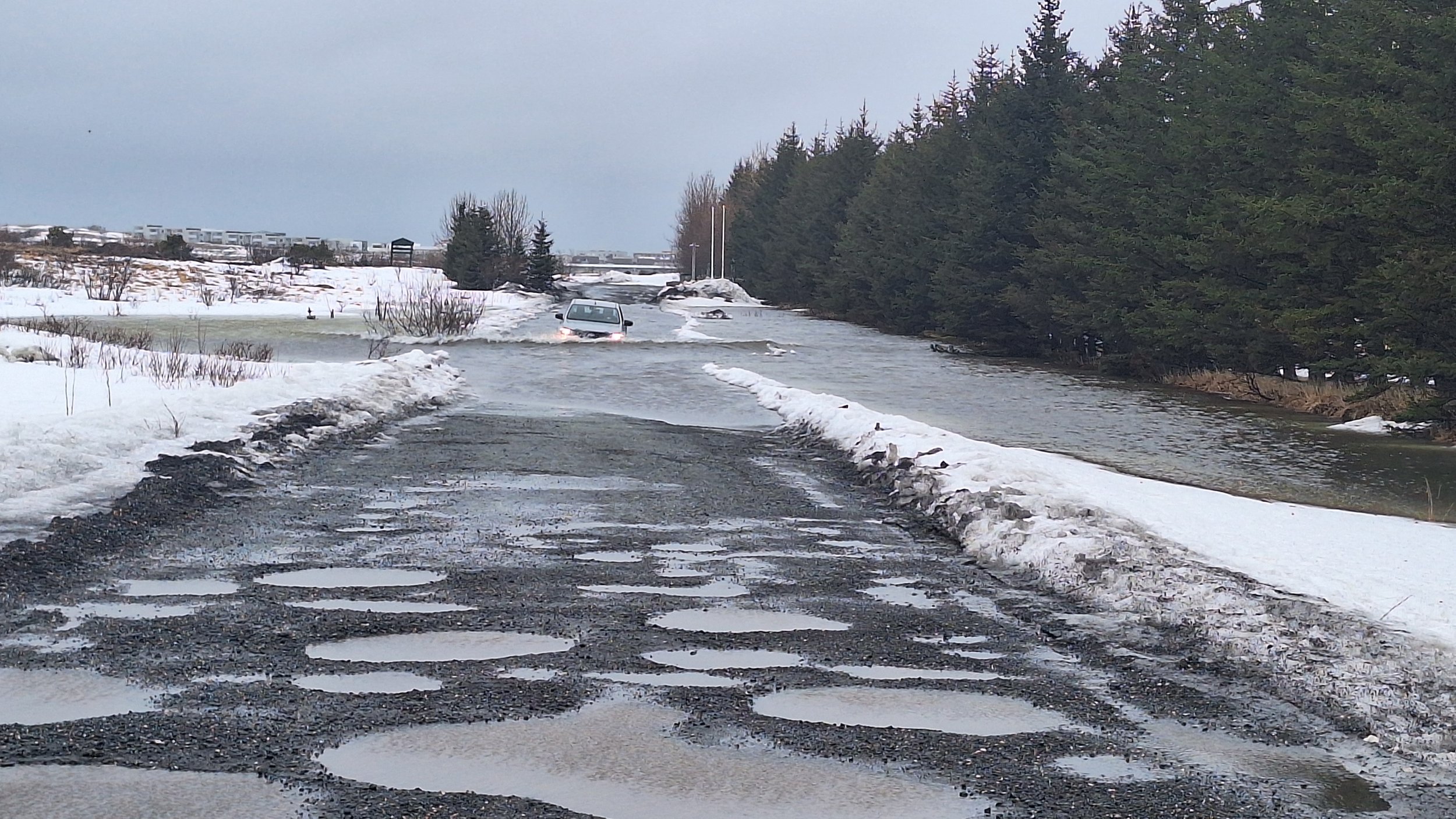 ÞAÐ ER MIKIÐ VATN Á FERÐ Í GUÐMUNDARLUNDI