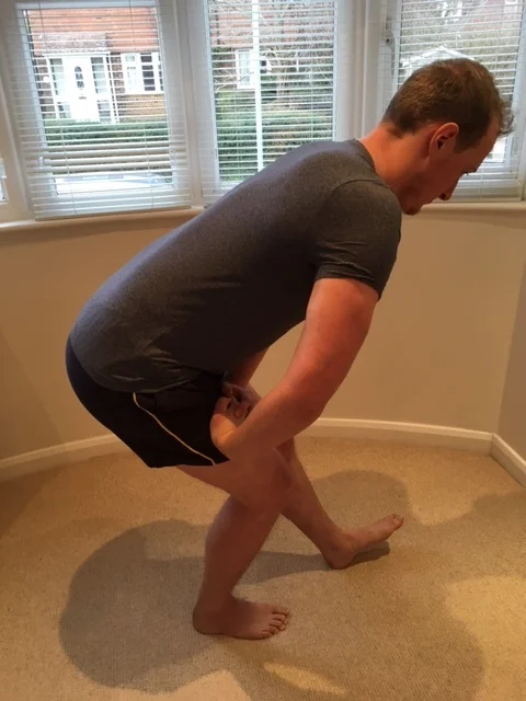 Increase your hamstring stretch by hingeing forward at the hips