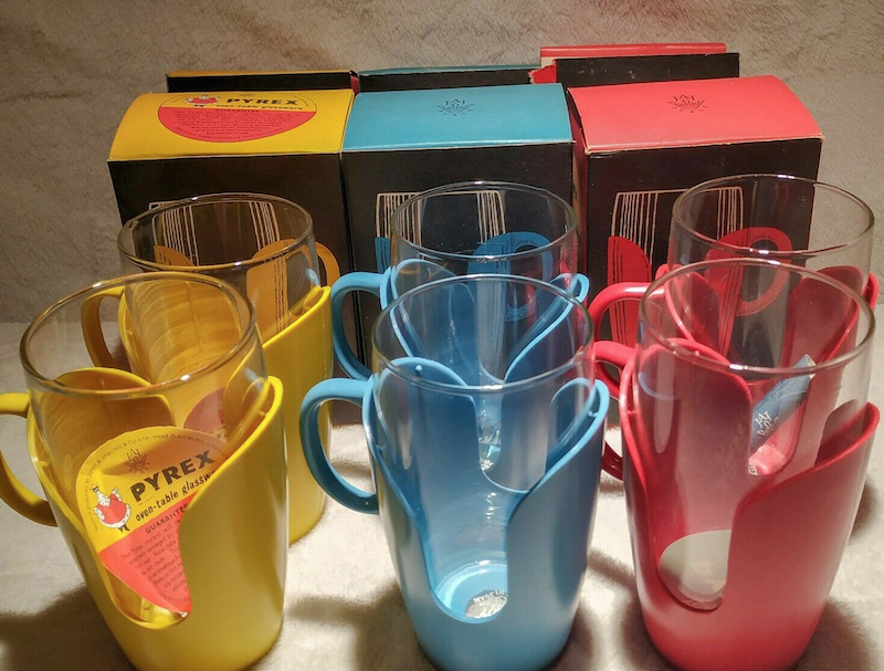 These vintage Pyrex tumblers are for sale on Ebay for ‘only’ £64.95. Ours are long gone, but I remember they were difficult to keep clean.