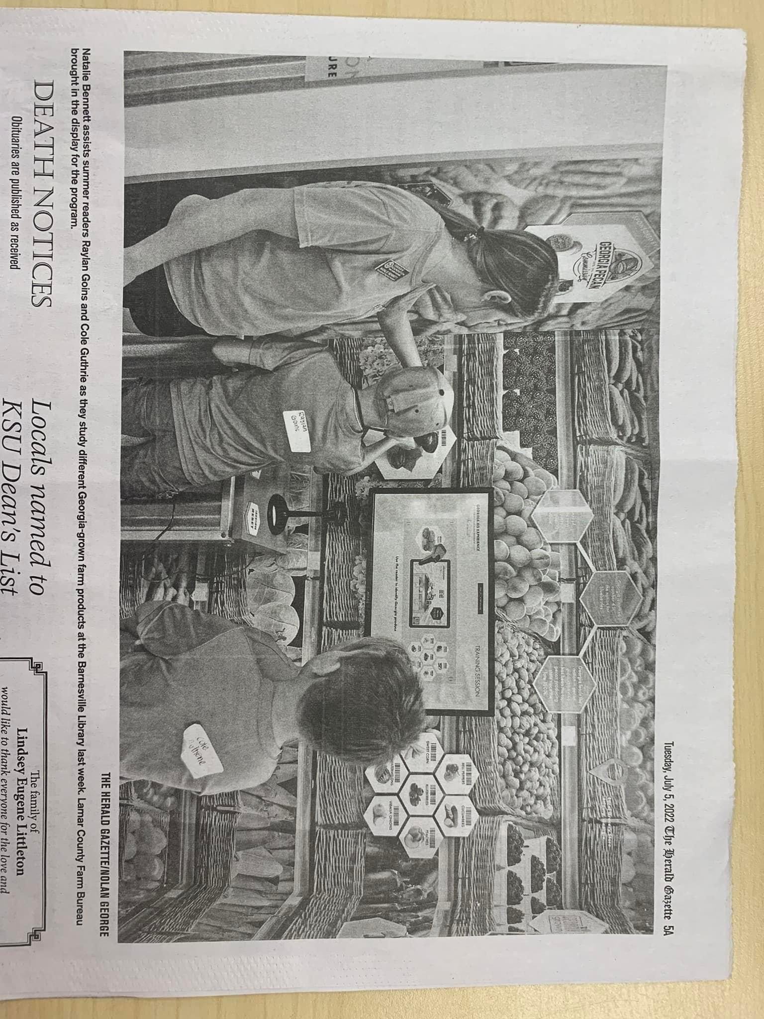 LSA Sumer Program Makes the Paper on a Field Trip to Burnsville-Lamar County Library 2022