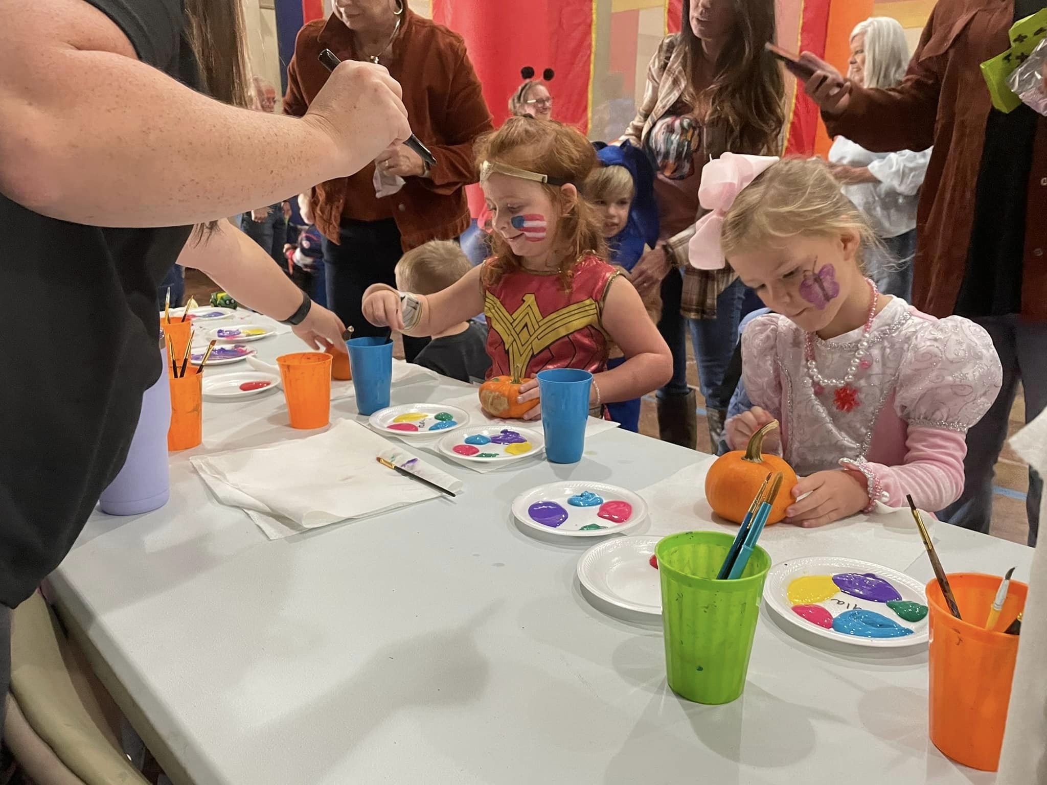 LSA Preschool Fall Festival Painting Pumpkins 2022