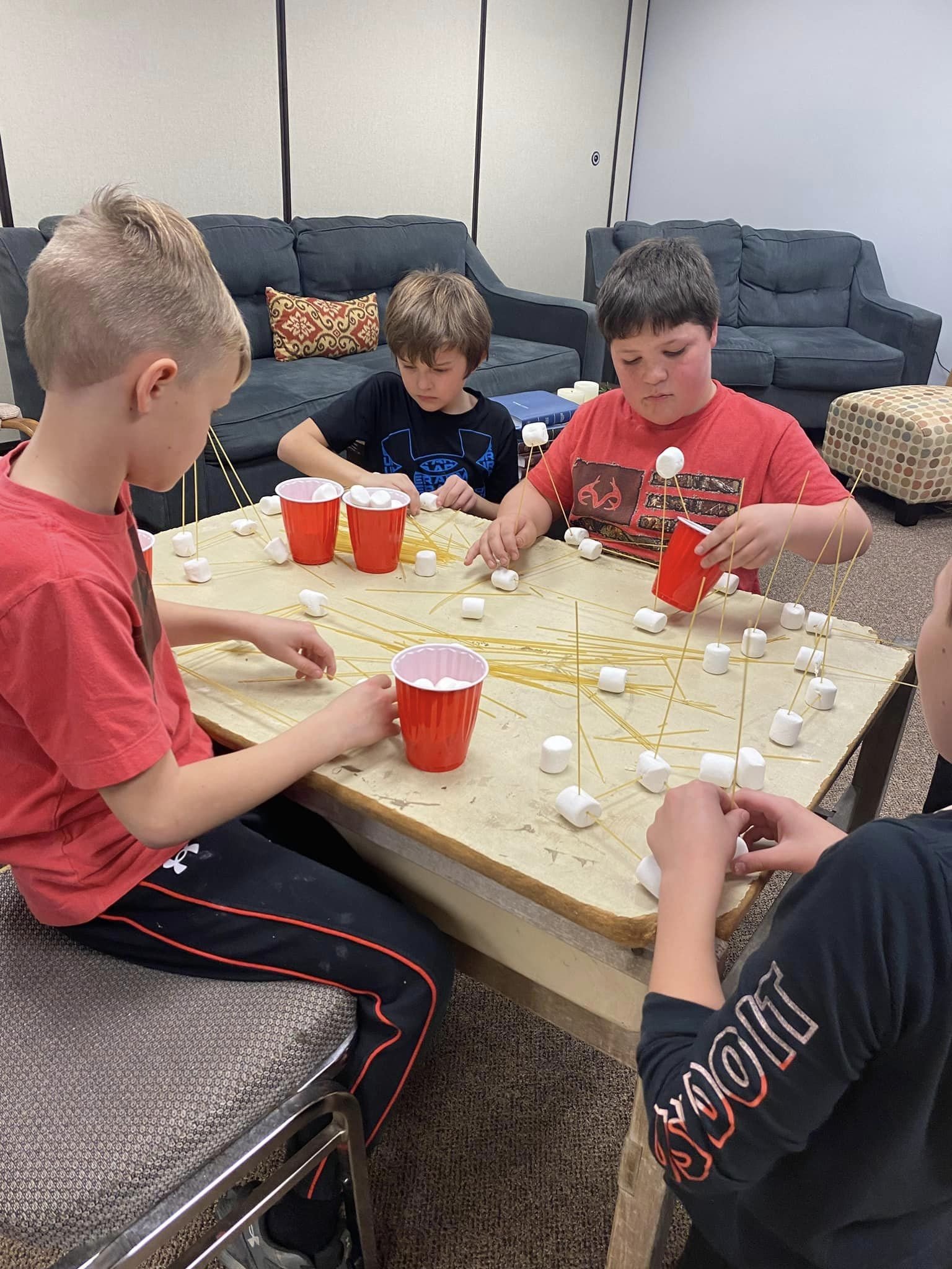 LSA Afterschool Program Building Towers with Marshmallows and Noodles 2023