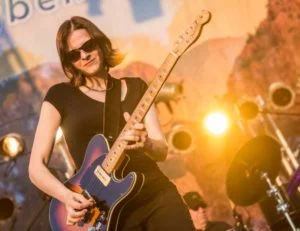 Eve Monsees performs with the Antone’s All-Star Revue Wednesday during Antone’s 40th Anniversary Celebration at Blues on the Green.
