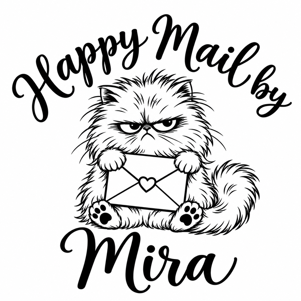 Pissy Kitty Happy Mail By Personalized Stamp
