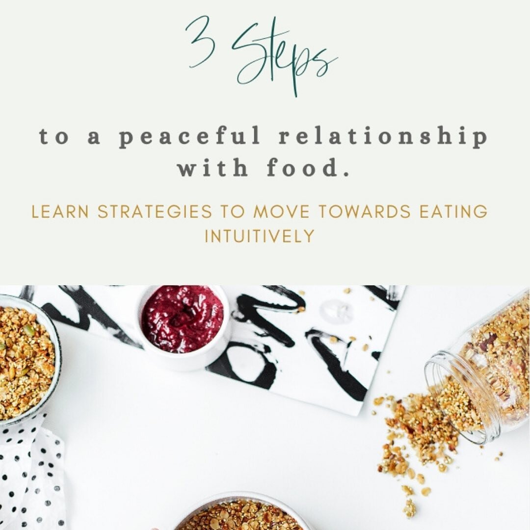Are you ready to try something different than going on another diet this month? Tired of swinging back and forth on the restrict-binge pendulum? Want to stop fighting your body? Sign up for my email list and get my FREE guide 3 Steps to a Peaceful Re