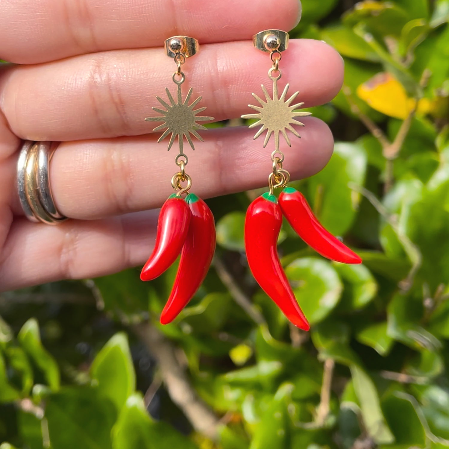 Chili Pepper Sun Earrings — Turtle Heights