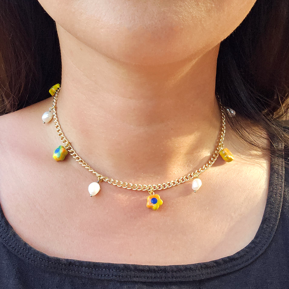 Daisy Pearl Necklace — Turtle Heights