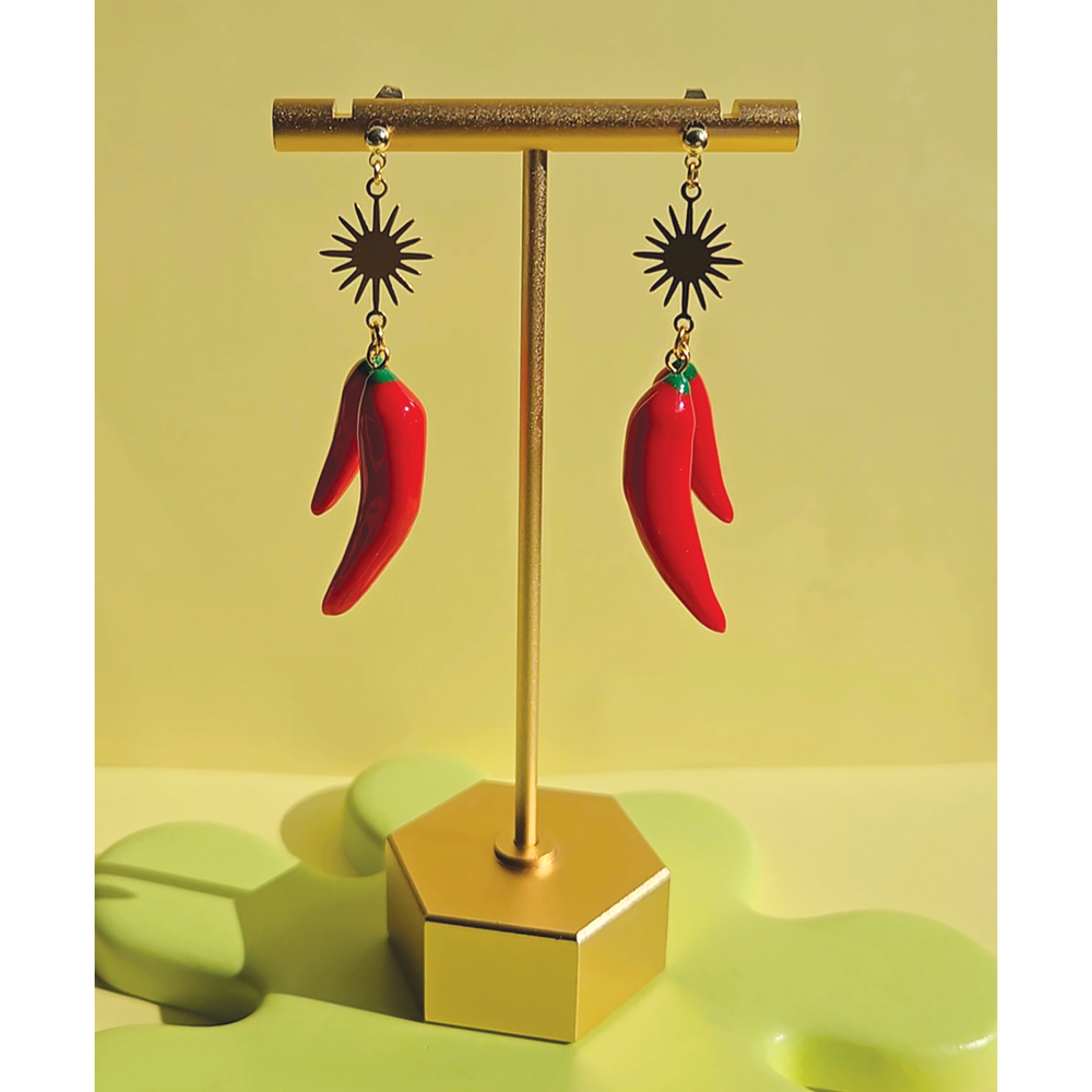 Chili Pepper Sun Earrings — Turtle Heights