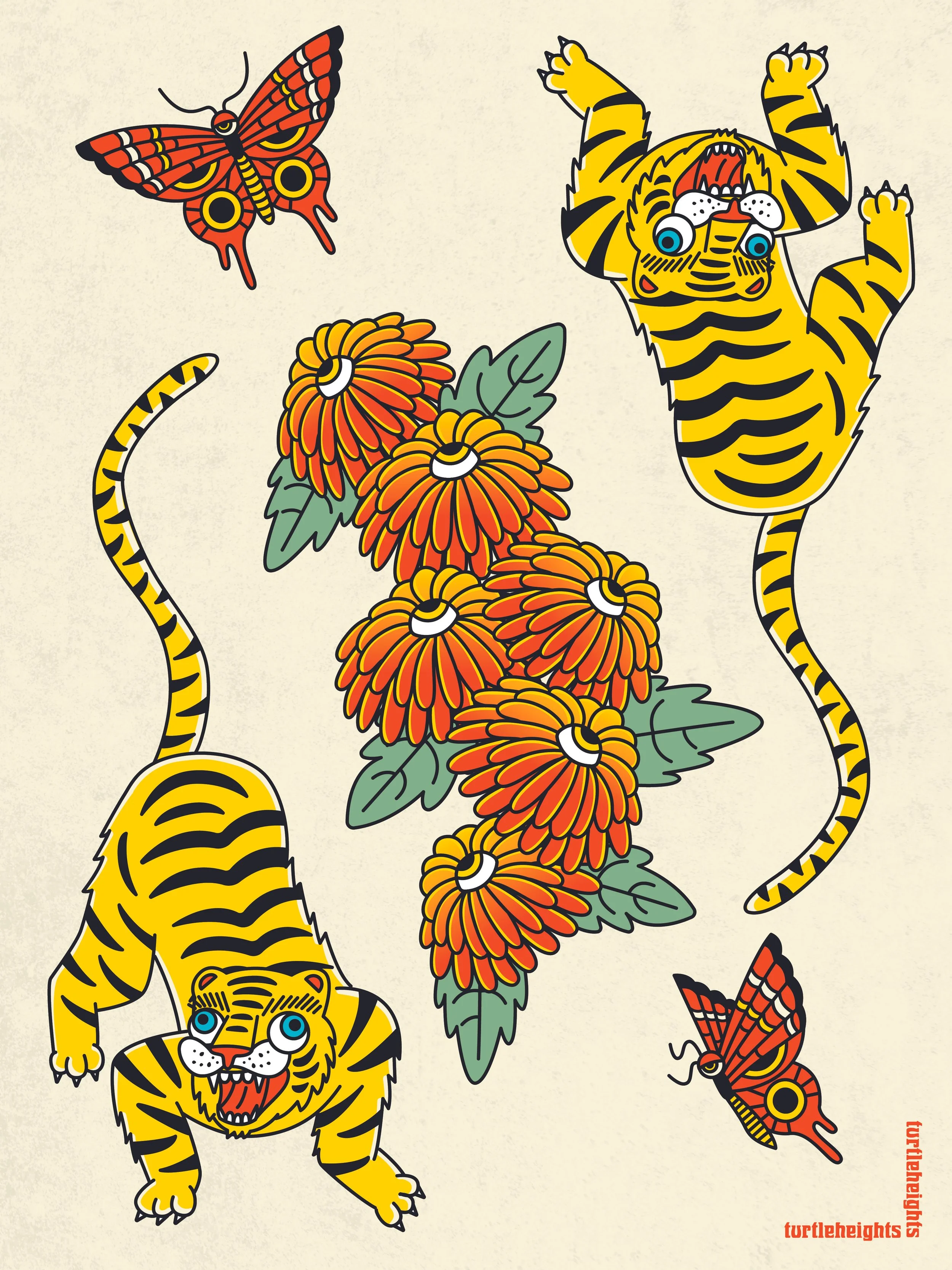 Tiger Flash inspired by Japanese traditional tattoo art and Korean folk art