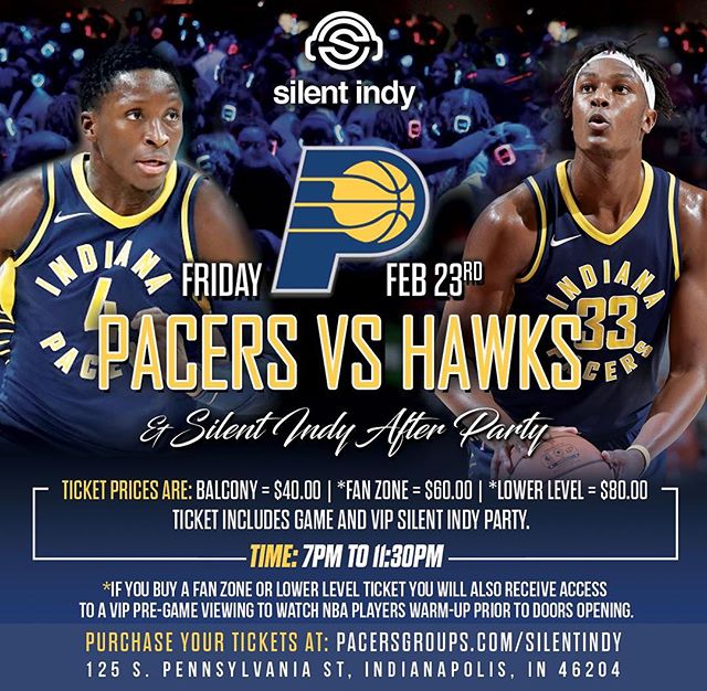 Next up Indiana! Get your tickets now for a silent @pacers game and VIP afterparty. #indianapacers #nba#nightlife#indiananightlife#3djs