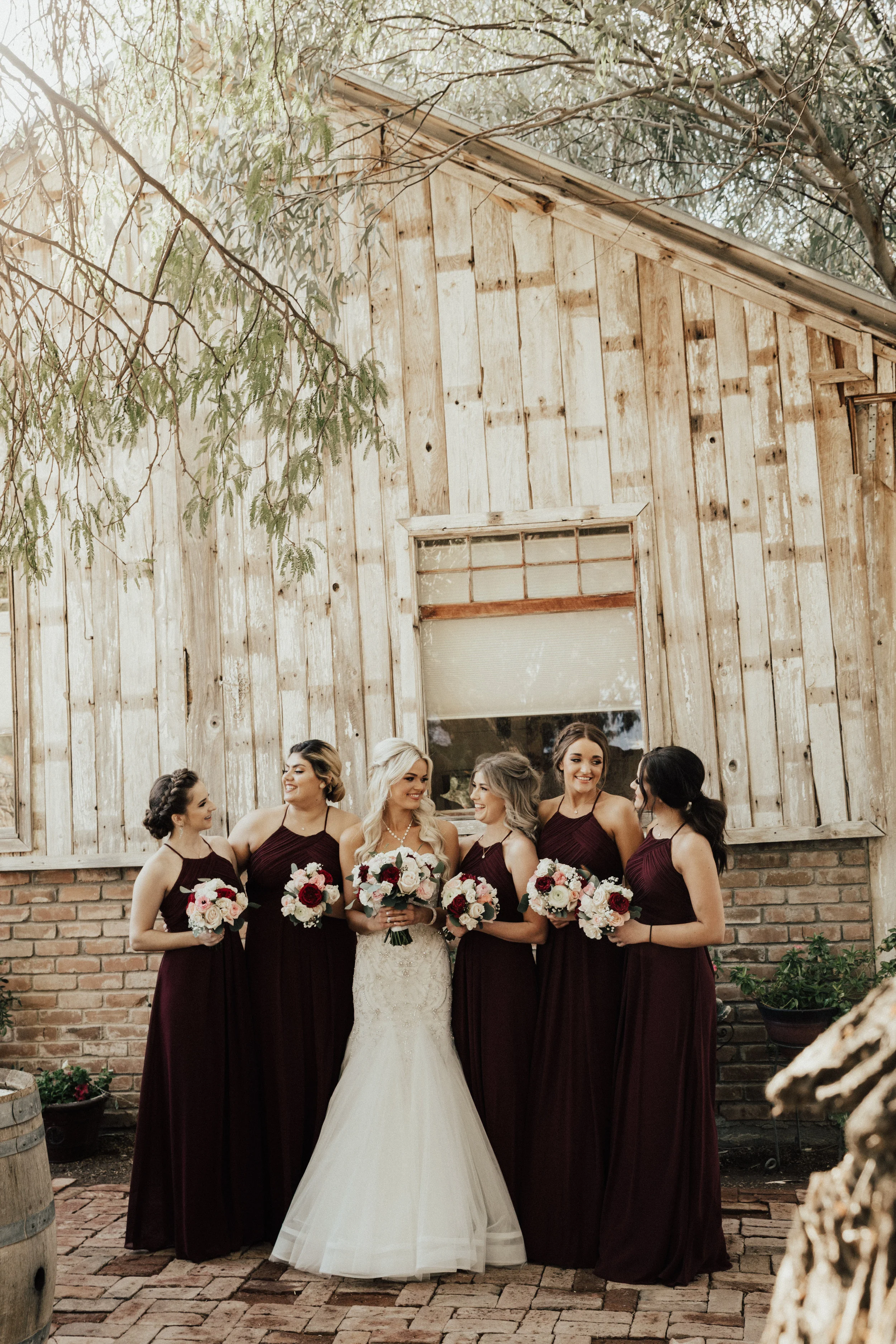 The bride, and bridesmaids.