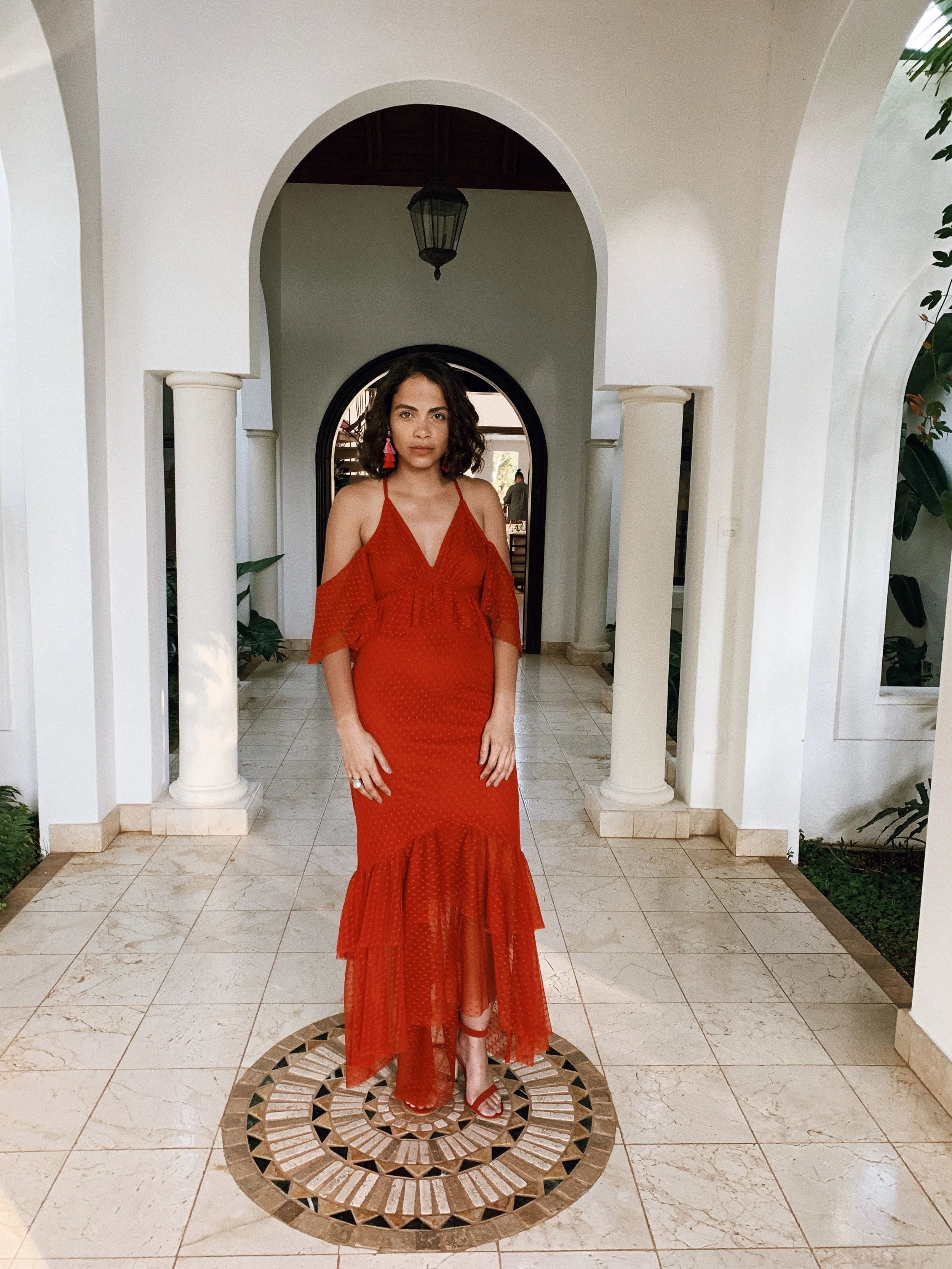 Wearing the dress to the wedding in January