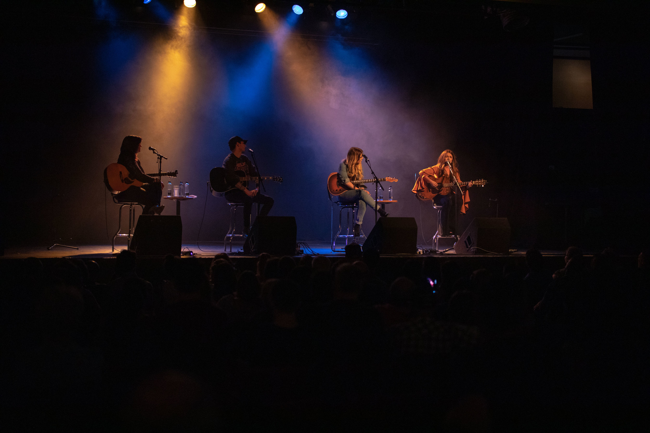 (L – R): Brandy Clark, Devin Dawson, Lindsay Ell and Tenille Townes perform as part of the Country Music Association’s first-ever international artist-focused touring series, Introducing Nashville , at The Factory Theater in Sydney, Australia on March 21. Photo credit: Brodie Rocca/CMA