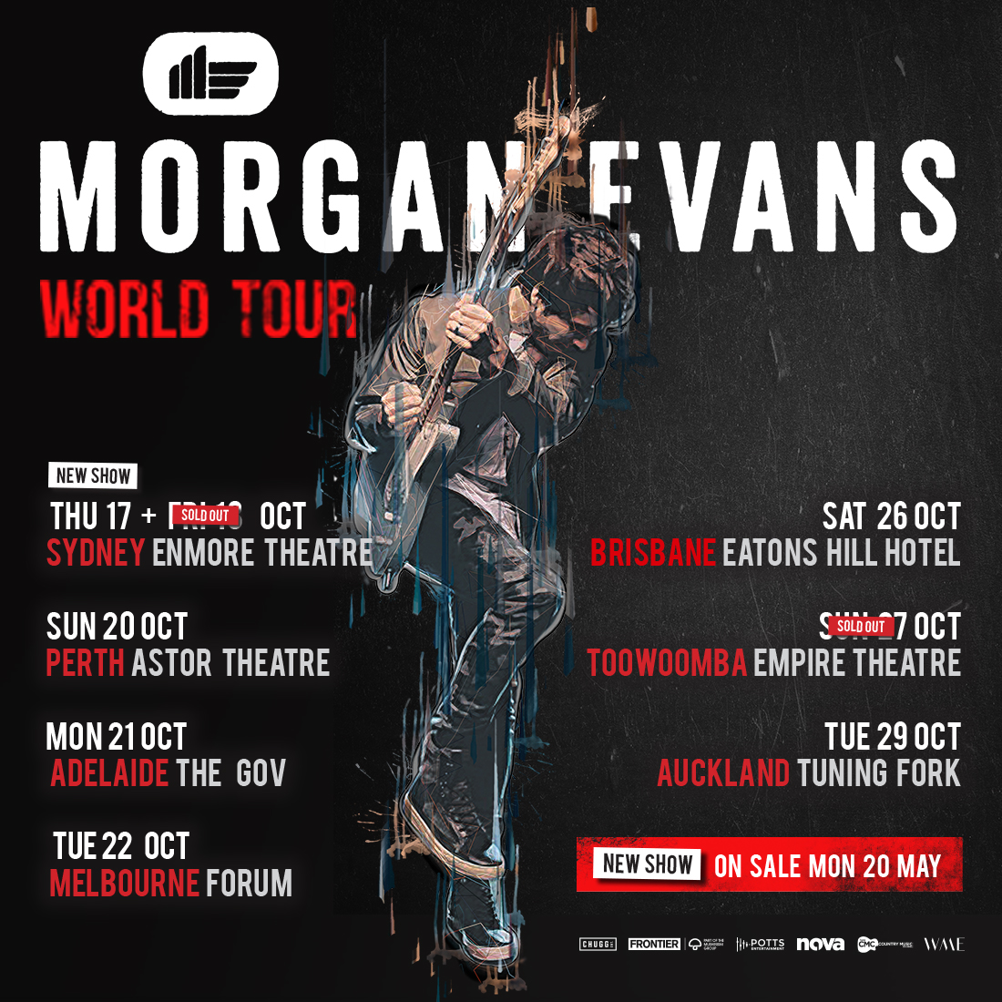Morgan Evans Adds Second &amp; Final Sydney Show to Australia-New Zealand Tour, October 2019