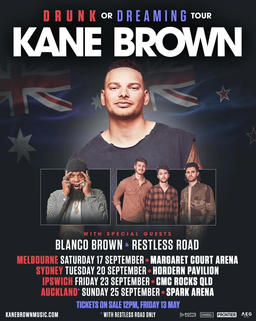 CROSSOVER COUNTRY SUPERSTAR KANE BROWN ANNOUNCES SYDNEY, MELBOURNE &amp; AUCKLAND HEADLINE SHOWS!