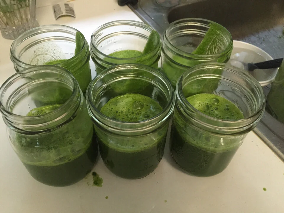 Kale, cucumber, strawberries, cayenne pepper, honey and lemon