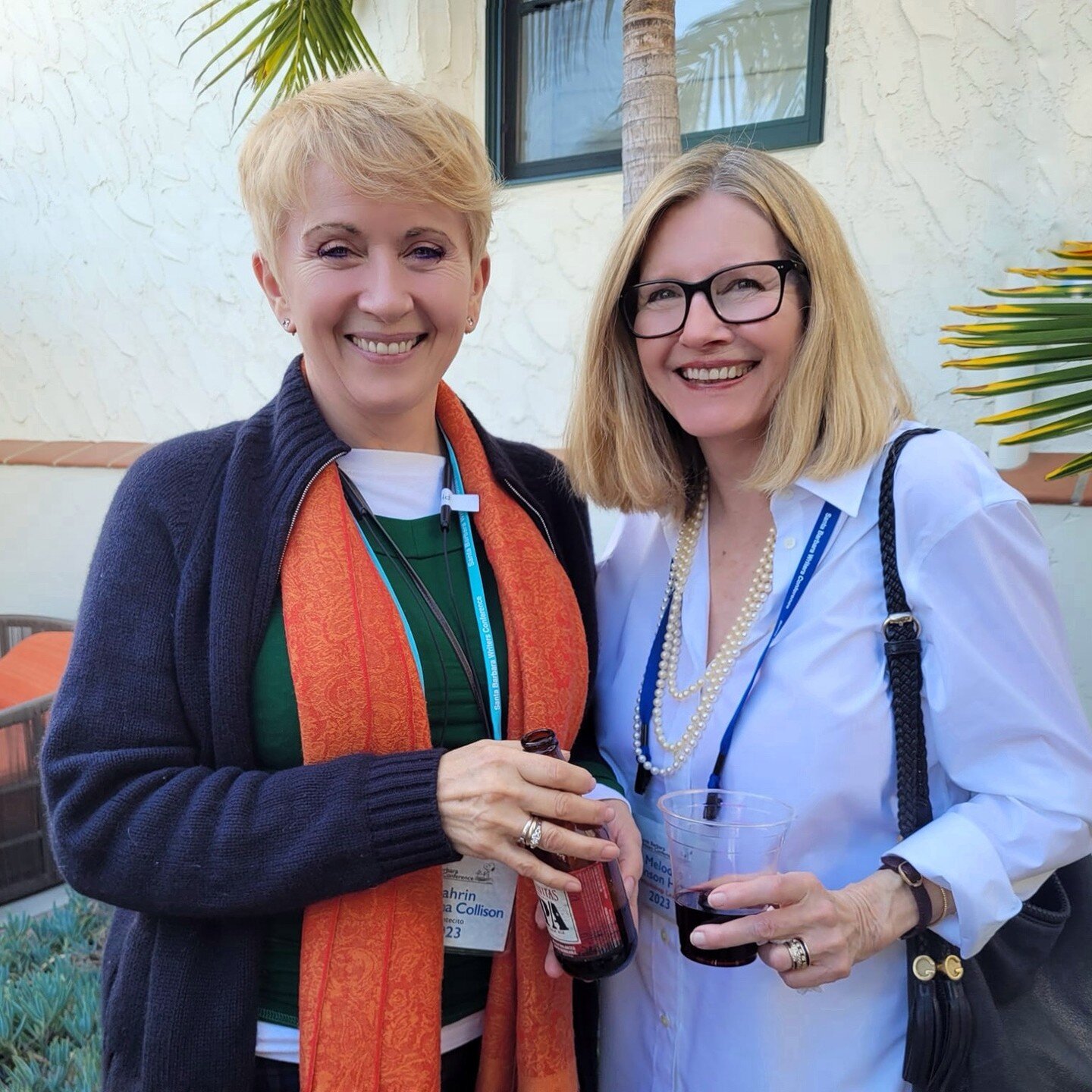 Karin Collison and Melody Johnson Howe, both actor/author combos at SBWC 2023