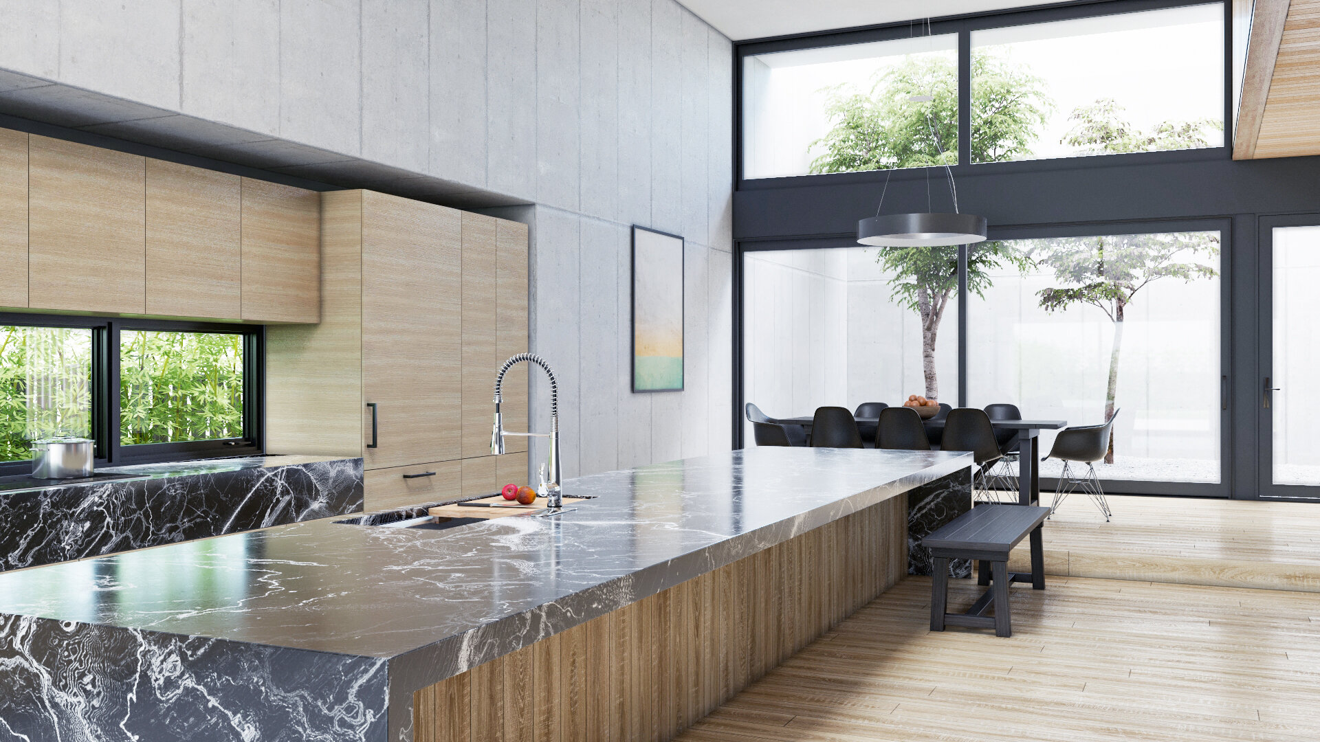 Concrete Box House Kitchen