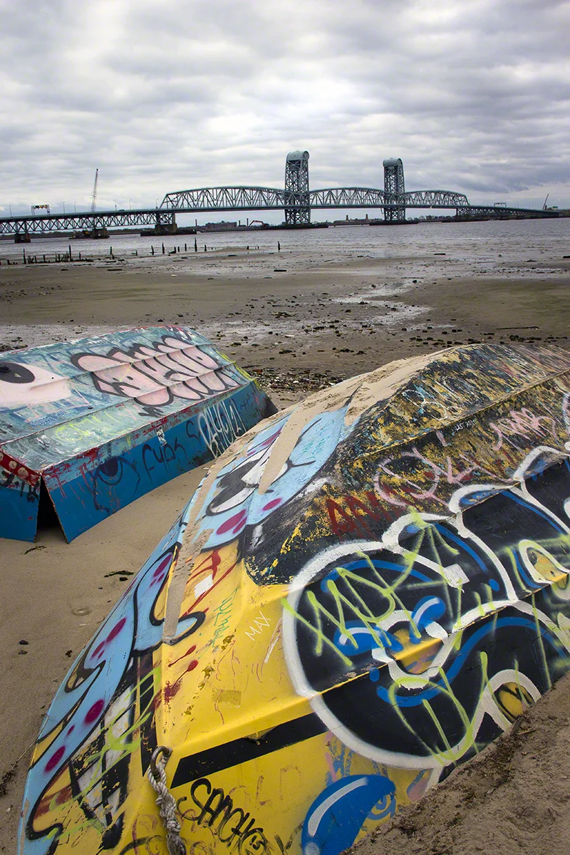 Abandoned Rowboats and Gil Hodges Memorial Bridge