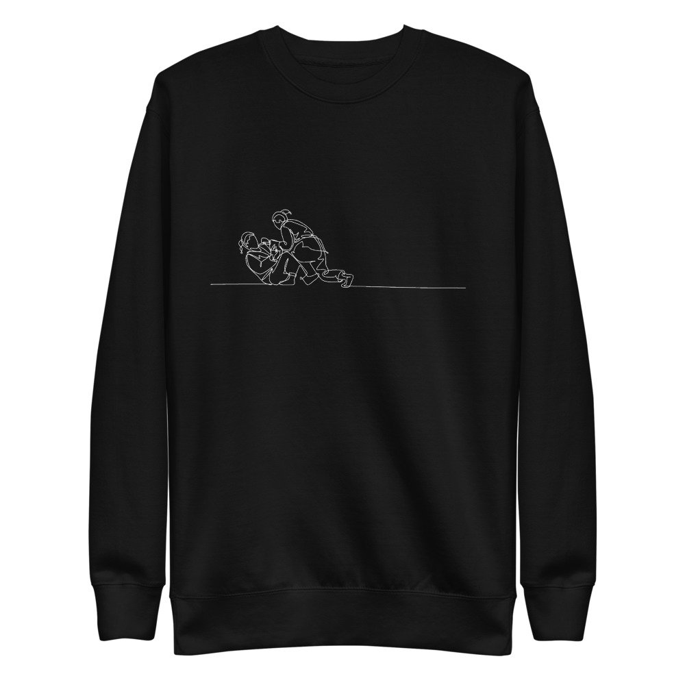 Unisex Newaza Graphic Fleece Sweatshirt - Black/White — Shintaro Higashi