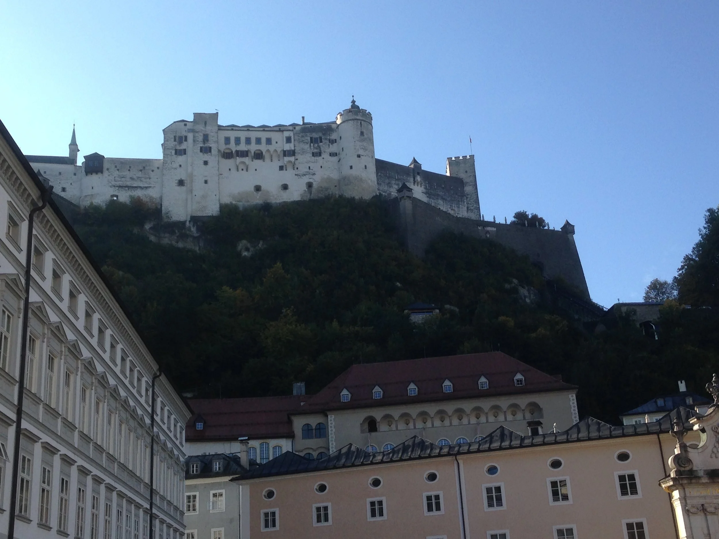 Hohensalzburg castle is the largest attraction in Salzburg.  We boarded a funicular railway which runs every 10 minutes to climb to the castle.  Initially built in 1077, and later enlarged between 1495 and 1519, it became one of the larges…