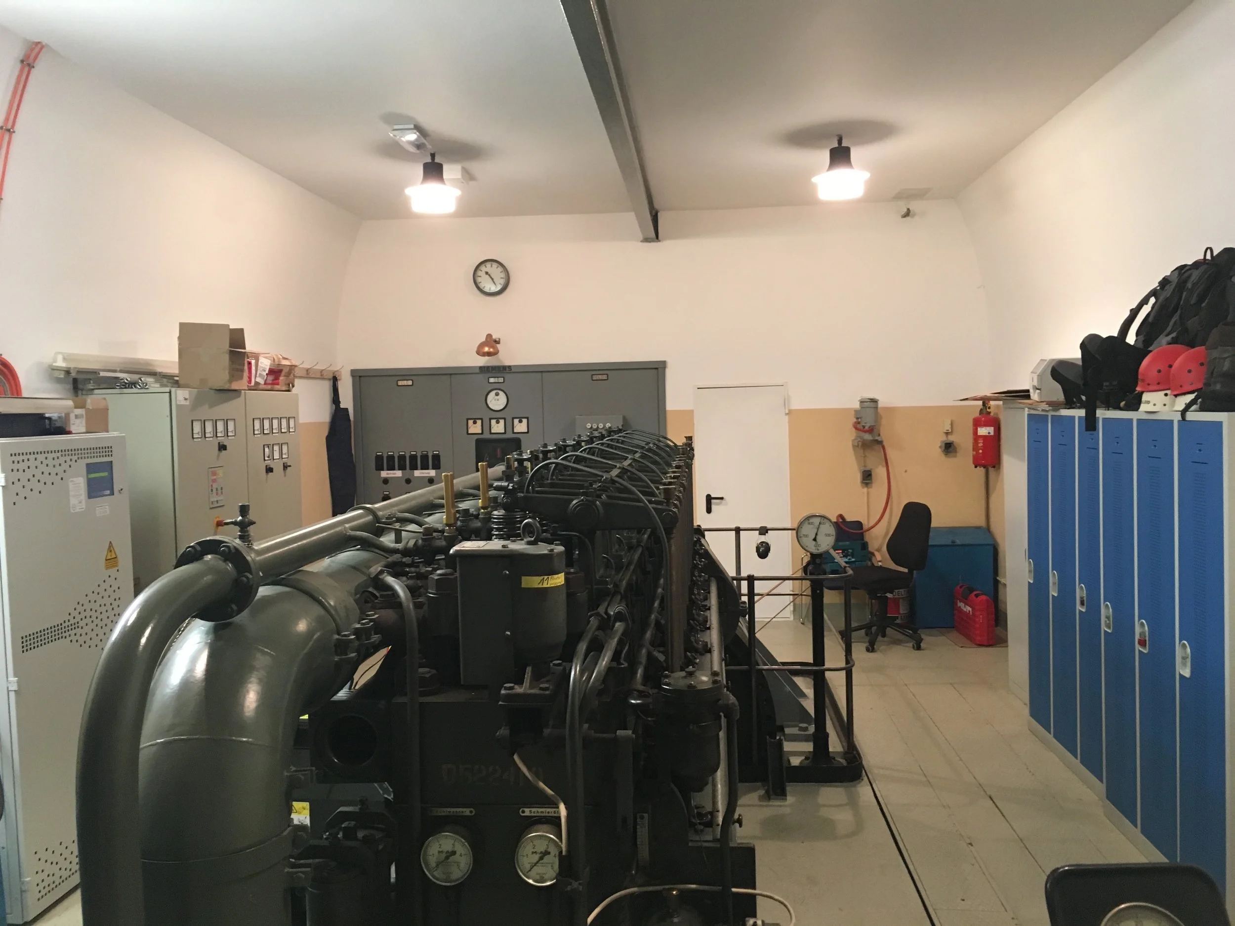 Power for the Eagles' Nest was a diesel generator from a German submarine.  This room was not seen except with a guide.