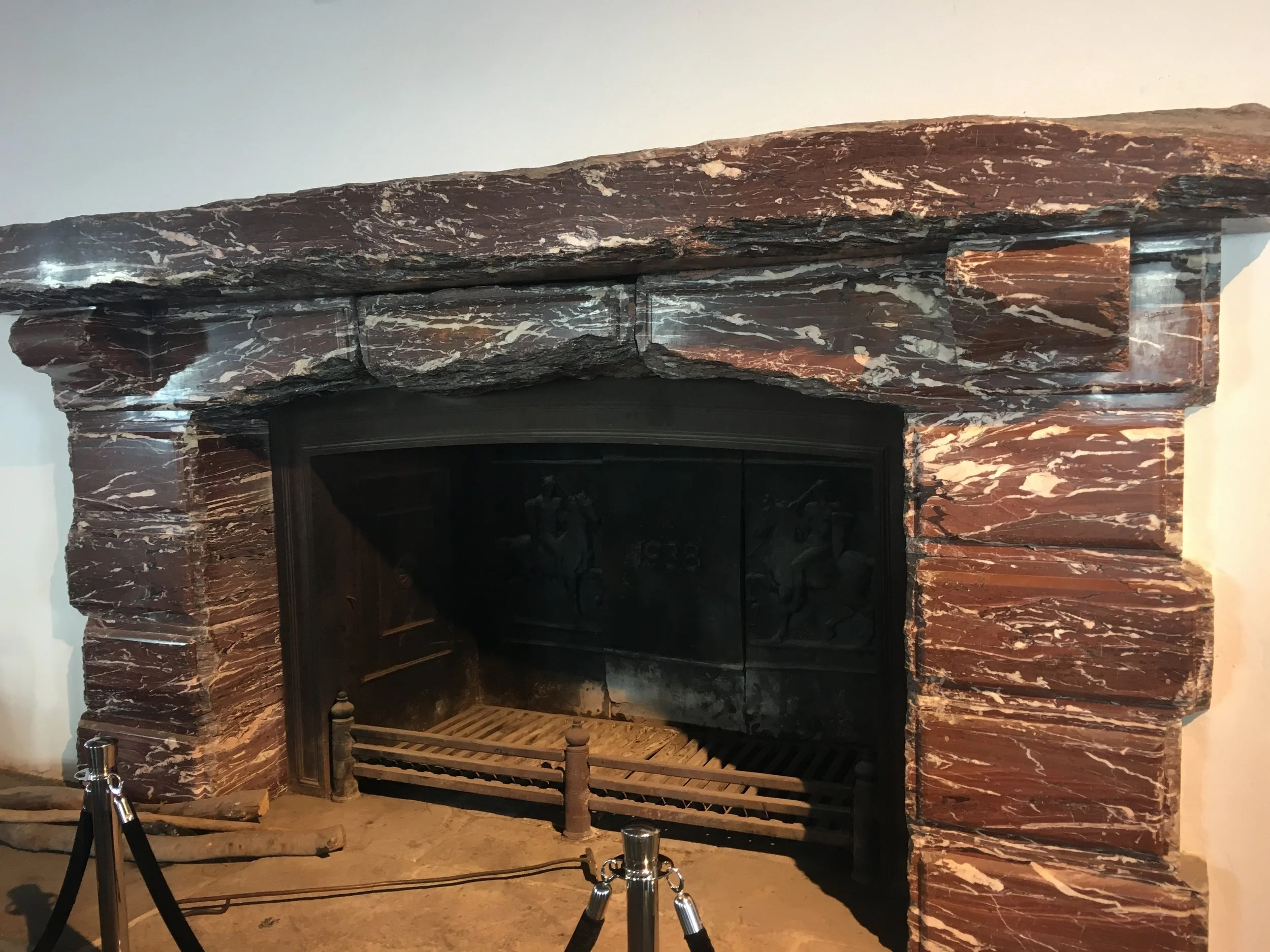 Marble for the fireplace in the great room was Italian marble supplied by Italian dictator Mussolini.