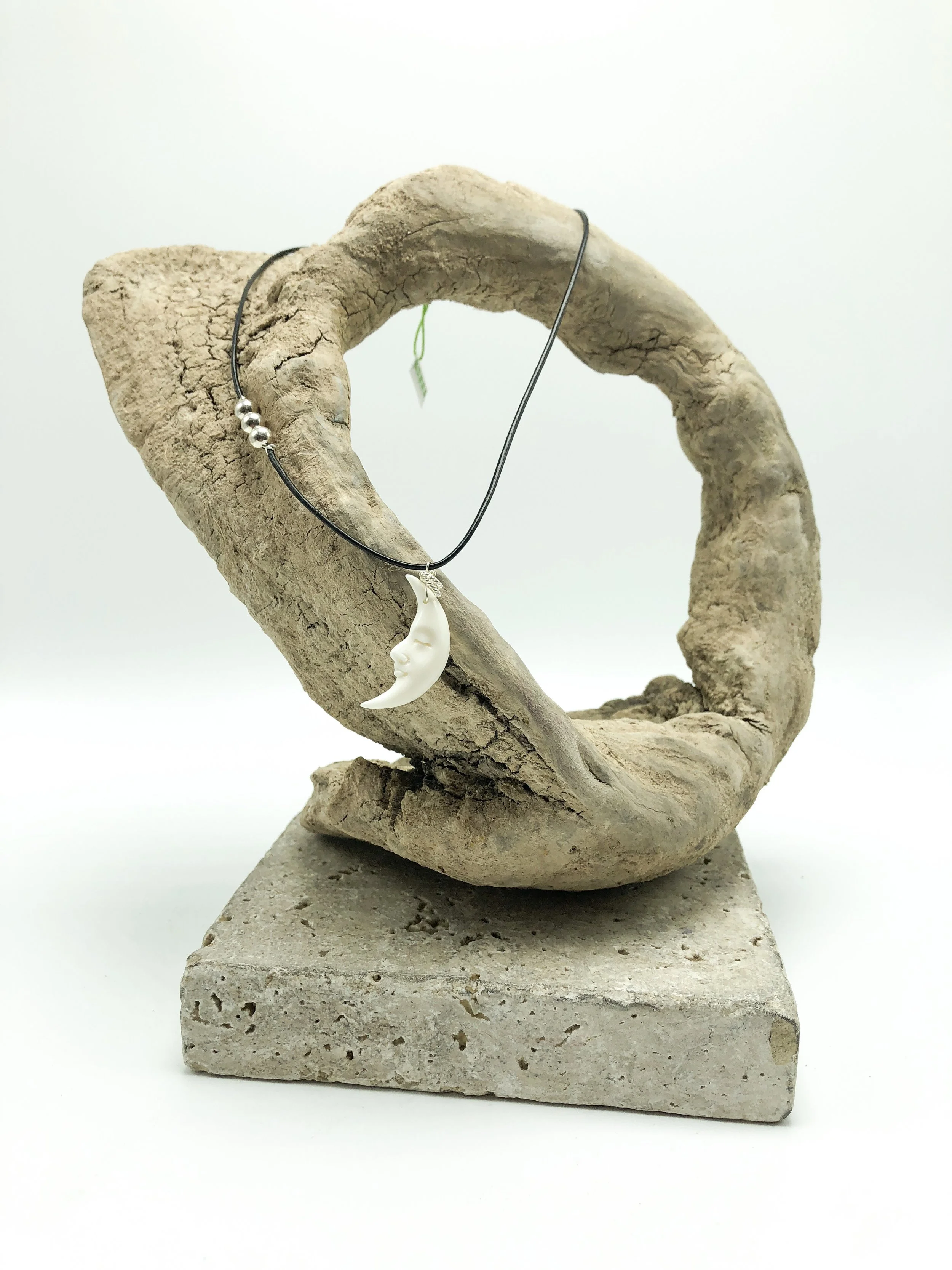 Bone Moon on Leather