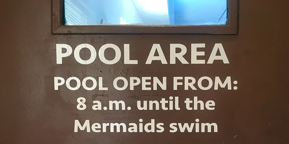 The door to the motel pool.