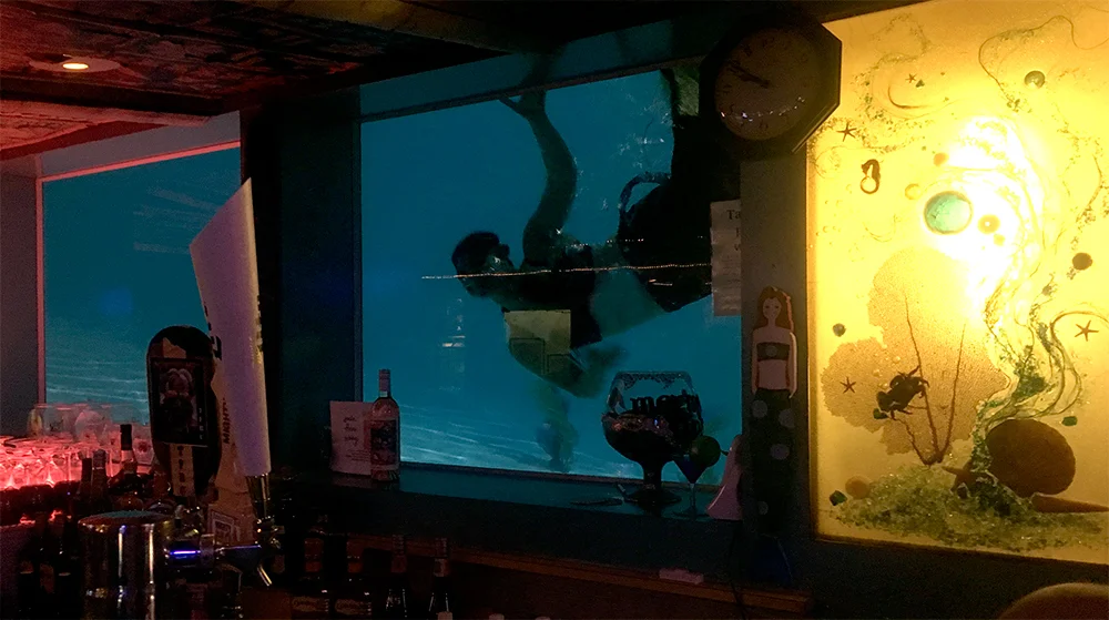 Our swimming mermaid that evening.