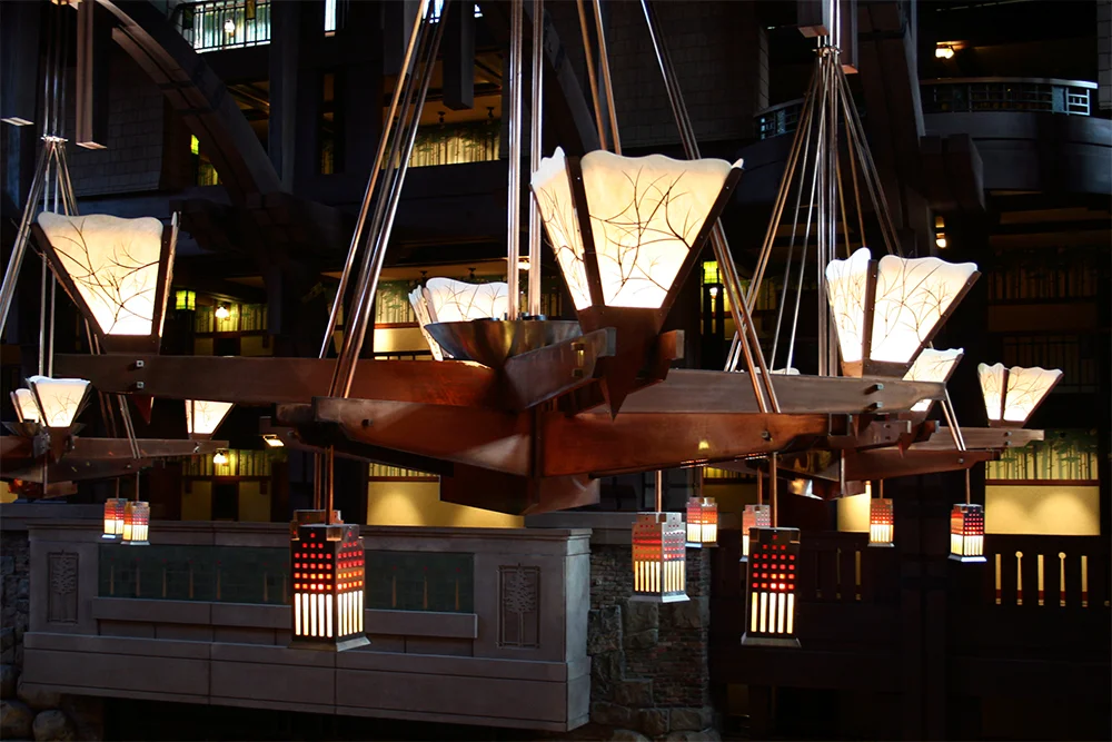 Lighting fixtures in the main lobby.