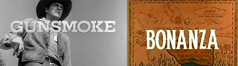 Opening titles of two very popular and long-running television Westerns.