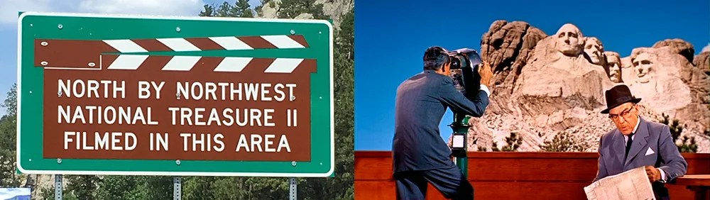 Sign on the drive into Mount Rushmore. A rear projection of the monument in North by Northwest . All screen caps are from my DVD.